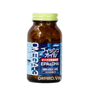 Viên uống dầu cá omega-3 hỗ trợ tim mạch Orihiro 180 viên